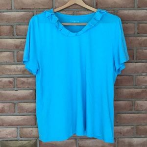 Talbots size XL short sleeved aqua top